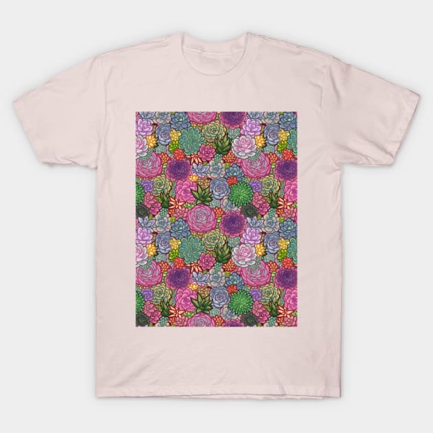 Succulent Garden 2 T-Shirt by DoomedDreamer